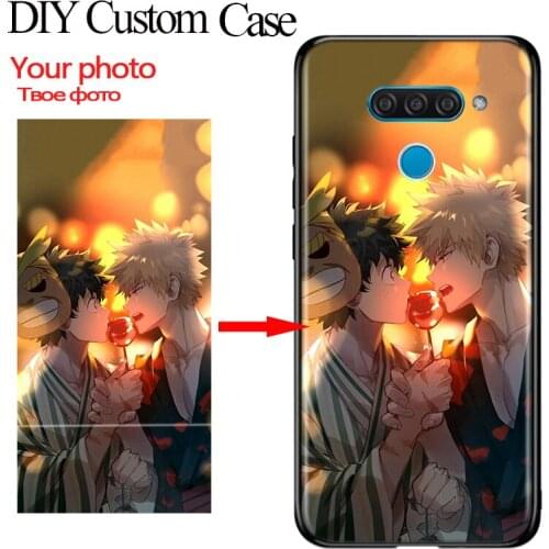 DIY Custom Black Silicone For LG K22 K71 K61 K51S K41S K30 K20 2019 Q60 V60 V50S V50 V40 V35 V30 G8 G8S G8X ThinQ Phone Case