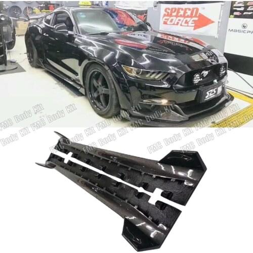 Real Carbon Fiber Side Skirts Kit Lip Splitters Bumper Cover Fits For Ford Mustang 2015 2016 2017 2018 2019 2020