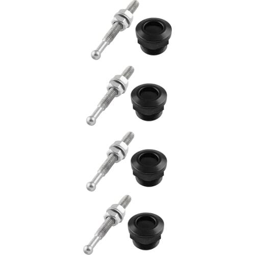4x Heavy Duty Aluminum Hood Pin Kit - 0.87''/ 22mm Quick Release Latch for Mostly Car DIY - Black