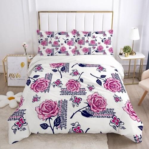 3D Bed Linen Set Flower Designer Duvet Cover Set Bedding Sets Quilt Covers Sets Comforter Case King Queen Twin Size Home Textile