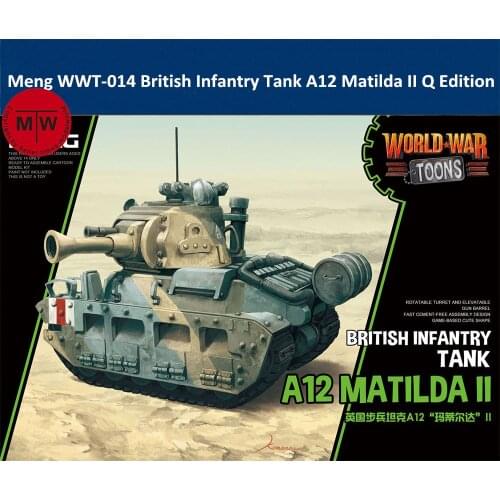 Meng WWT-014 British Infantry Tank A12 Matilda II Q Edition Plastic Assembly Model Kit Cute