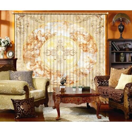 Marble curtain 3D Curtain Printing Blockout Polyester Photo Drapes Fabric For Room Bedroom Window