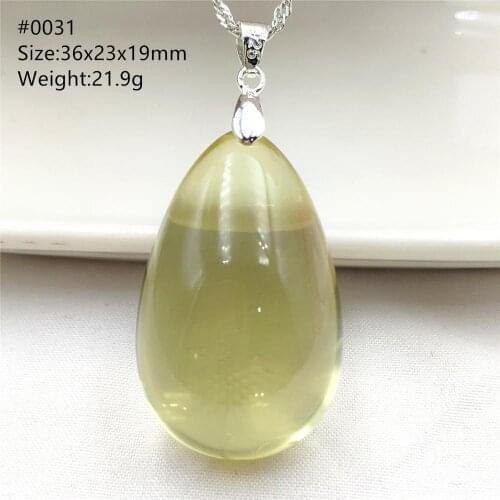 Genuine Natural Yellow Citrine Quartz Pendant Crystal Gemstone Women Faceted Cut Wealthy Stone Bead Necklace AAAAA
