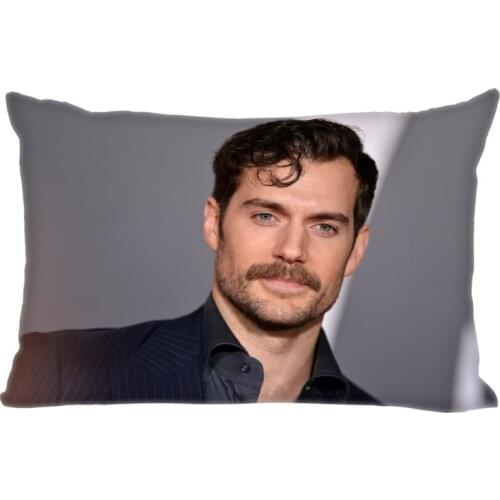 Henry Cavill Pillow Cover Bedroom Home Office Decorative Pillowcase Rectangle Zipper Pillow Cases Satin Fabric A12.21