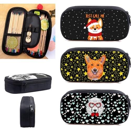 New 3D Print Welsh Corgi Pembroke PenBag Cute Korgi Cartoon Stationery Pencil Case Makeup Box Storage Pouch Kids School Supplies