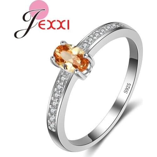 Wholesale Fashion Stamped Silver Jewelry Cocktail Women Nice Rings Engagement Anniversary Gifts Yellow Stone