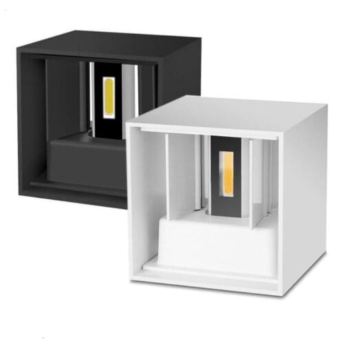 Outdoor Waterproof Modern Cube Adjustable Surface Mounted 7W 12W LED Wall Lamp IP65 Aluminum COB Wall Light Garden Light Sconce