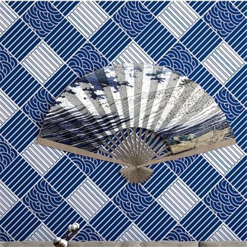 Wellyu Full wallpaper Japanese decoration style personality Japanese cuisine ramen sushi restaurant sea wave ukiyo-e wallpaper