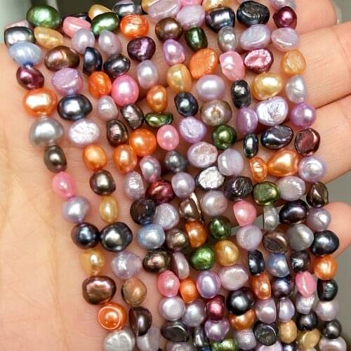 5-6mm Multicolor Freshwater Pearls Baroque Irregular Pearl Beads For DIY Women Handmade Bracelet Charms Accessories 15'Strands