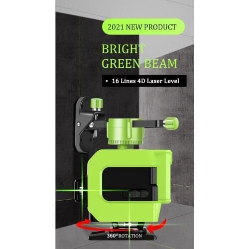 Laser Level 12Lines 3D 16Lines 4D Self Levelling Green Beam Laser Horizontal and Vertical Cross Line for Paving Tiles