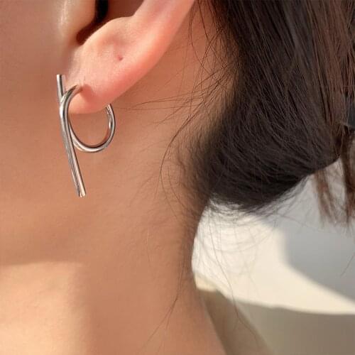 Hoop Earrings C-shaped Lines For Women Geometric Simple Fashion Vintage New Trendy Hot Female Party Girl Gifts Jewelry BOYULIGE