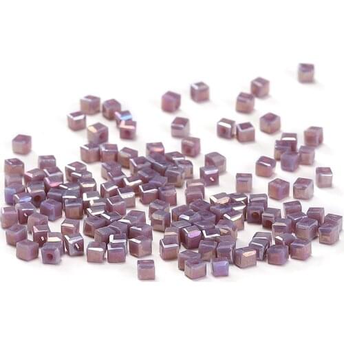 Dark Purple AB 100pc 2mm NEW Charm Glass Square-shape Crystal Beads Austria Crystal Cube Beads Bracelet Handmade C-1