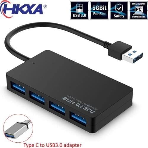 HKNR USB3.0 Adapter for Laptop PC High Speed USB 3.0 Hub External 4 Ports Adapter Splitter USB Expander Computer Accessories