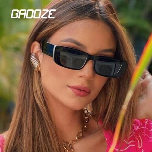 GAOOZE 2021 Retro Luxury Woman Sunglasses Rectglasses Small Frame Square Glasses Women/Men Vintage Design Eyeglasses UV400 YJ024