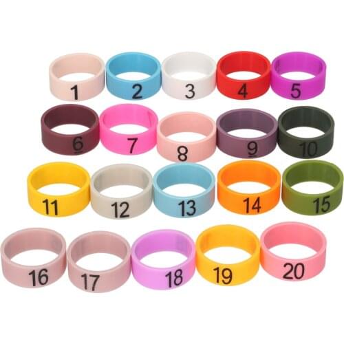 20 PCS Microphone Colored ID Rings Multicolor Soft Silicone Ring for Distinguishing Different Microphones (Random Color)