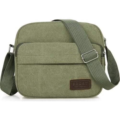 2021 Solid Color Mens Canvas Bag Casual Men Handbags Male Cross body Shoulder Messenger Bags For Men Small Travel Handbag