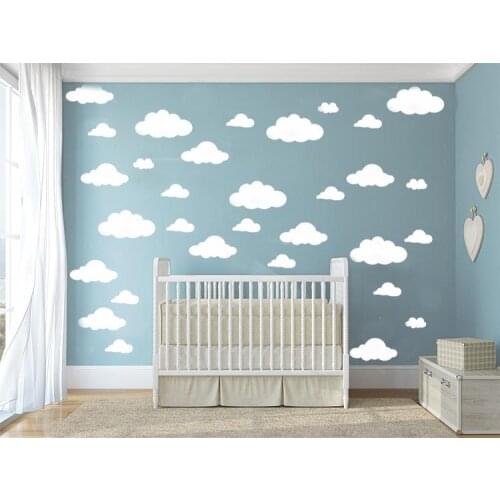 31pcs/set DIY Big Clouds 4-10 inch Wall Sticker Removable Wall Decals Vinyl Kids Room Decor Art Home Decoration Mural KW-132