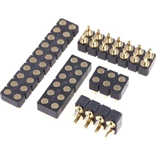 5 pcs Target PAD Connector 2.54 Grid 4 6 8 10 12 14 16 20 Pin Female Spring Pogo Pin Header Socket Power Charge DIP Dual Row