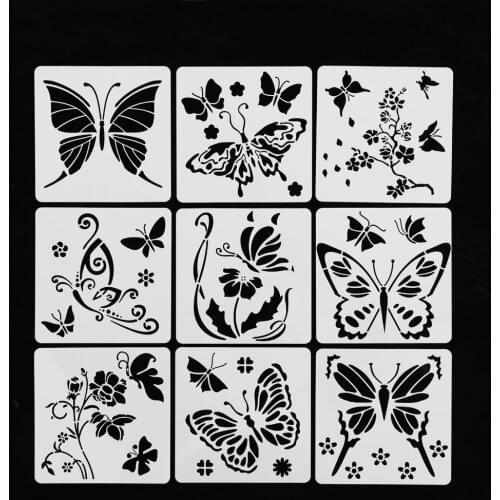 6pcs/set Mandala Stencil Set Drawing Template Painting Board Wall Tile DIY Embossing Hollow out Making Furniture Painting Card