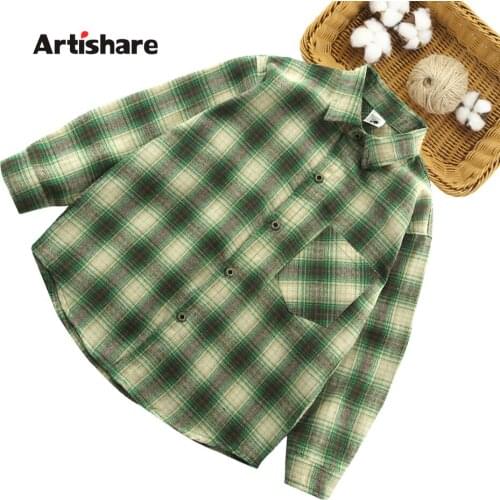 Boys Blouse Plaid Pattern Blouses For Boy Long Sleeve Childrens Shirts For Boys Teenage Clothes For School For Boys