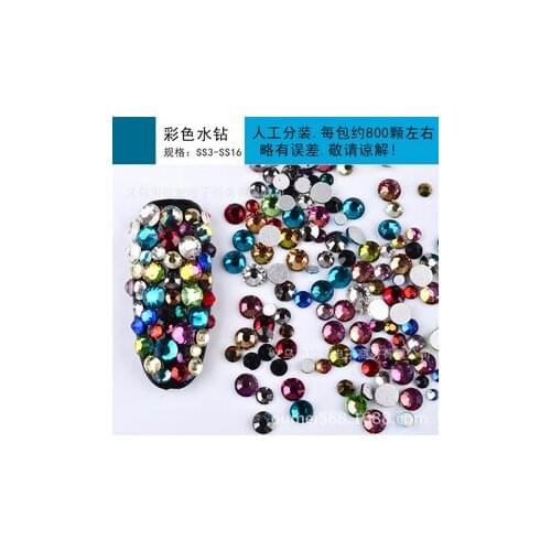 50packs Mixed Size 3D Nail Beads Silver Glass Nail Art Rhinestones Glitter Diamond Crystal DIY Manicure Tools