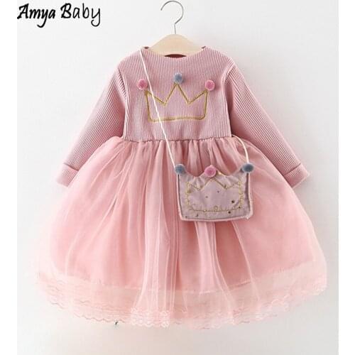 Baby Girl Tutu Dress Princess Costume 1 Year Birthday Dress Infant Clothing Spring Long Sleeve Kids Party Dresses For Girls