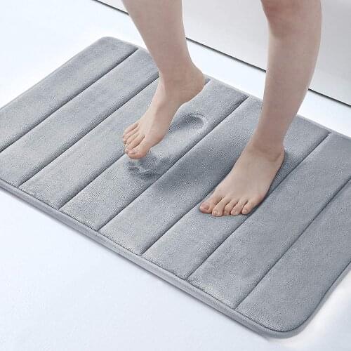 Eva Suede Bathroom Rugs Memory Foam Bath Mat Cotton Eco-Friendly Bath Mat Water Absorption Europe Chakme Anti Slip Bath Mat