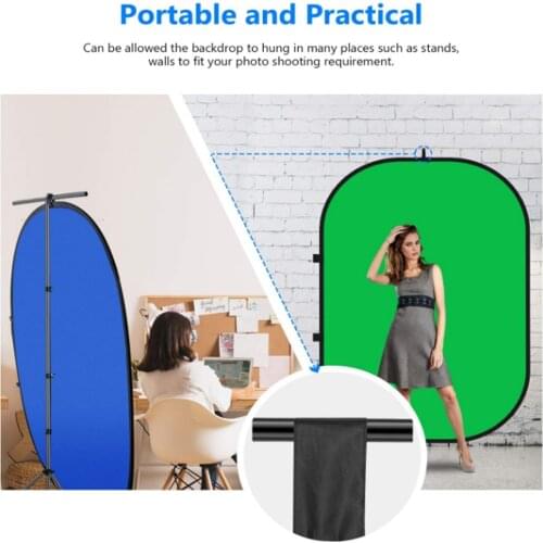 Chromakey Green Chromakey Blue Collapsible Backdrop Collapsible Reversible Background 5'x7'/150×200 cmChroma-Key Blue/Green