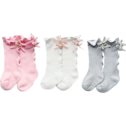 Cotton Baby Knee Socks for Girls Autumn Winter Kid Princess Girls Socks Newborn Baby Leg Warm Christmas Gift