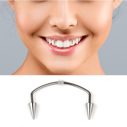 Medical Stainless Steel Smile Lip Nails Lip Piercing Dracula Nail Studs Cosplay vampire Teeth Dental Jewelry Nail Clips