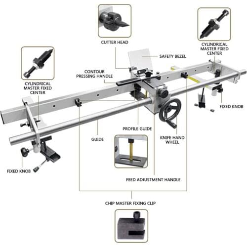 Woodworking lathe profiling bracket Profile frame armrest Lathe tool post guide Wooden rotating profile bracket