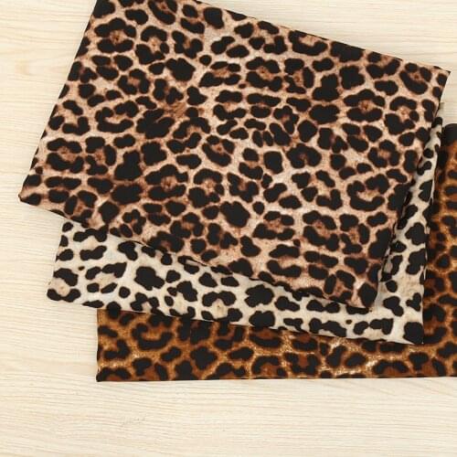 Leopard Print Dress Shirt Fabric Crepe De Chine Slightly Stretchy Fashion Polyester Fabric Chiffon Fabric