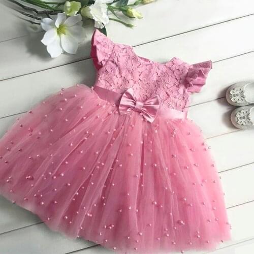 Summer Girl Lace Embroidery Dress For Baby Kids Tulle Princess Bow Tutu Wedding Party Dresses Children Clothes 1 2 3 4 5 Years
