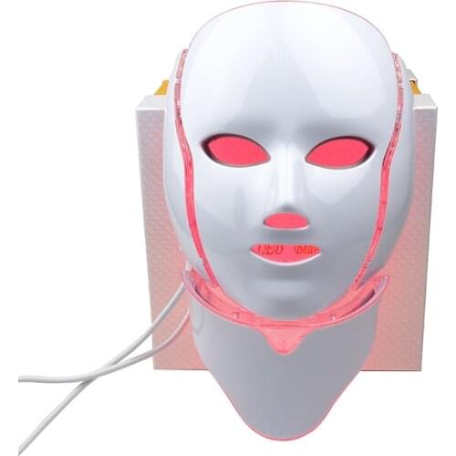 7 Colors Led Facial Mask Skin Rejuvenation Light Therapy Anti Aging Beauty Machine Whitening Neck Skin care Tool