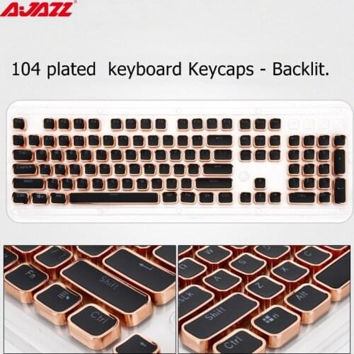 Ajazz Electroplating Punk Keycap Steampunk Mechanical Keyboard Keycap Light Transmission Two-color Injection Plated Edge