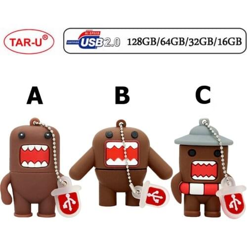 Cartoon Pen Drive 64GB Japanese Domo Kun Girl Lovely Creative USB Flash Drive 128GB USB Flash Memoria Stick Disk