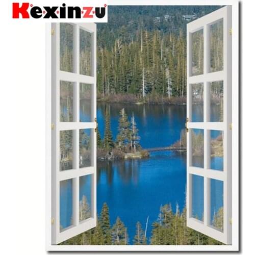 Kexinzu Full 5D DIY Square/Round Diamond Painting" River Scenery" 3D Embroidery Cross Stitch Mosaic diamondpainting Gift