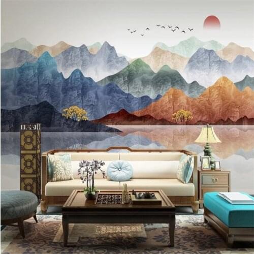 Beibehang Custom Mural wallpaper for bedroom walls Photo Wallpapers for Living Room color Ink landscape wall papers home decor