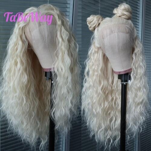 TaBeWay 13x6 Lace Front Wigs 613 Loose Curly Wig 180 Density Heat Resistant Glueless Synthetic Lace Front Wigs for Fashion Women