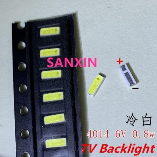 PCT 4000PCS/Lot SMD LED 4014 6V 0.8W Cool White Replace 4020 For TV Backlight Application