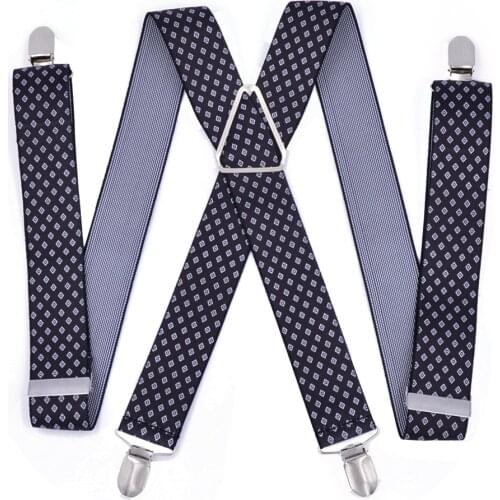 Large Size Suspenders big Men Adjustable Elastic X Back Pants Women Suspender for Trousers 55 Inch Clips print letter black