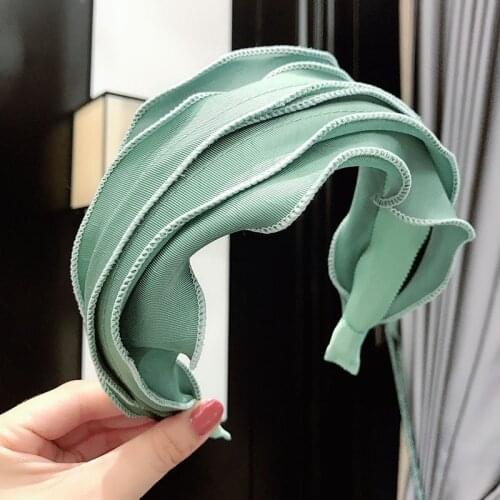 New Fashion Wide Side Hairband Women Soft Lace Simple Style Headband Adult Casual Fresh Turban Winter Hair Accessories Wholesale