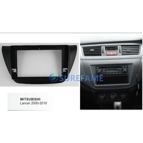 9 inch Car Fascia Radio Panel for MITSUBISHI Lancer 2000-2010 Dash Kit Install Facia Console Bezel Adapter 9inch Plate Cover