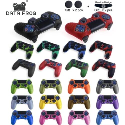 DATA FROG Anti-slip Silicone Rubber Cover For SONY Playstation4 Controller Soft Gel Rubber Skin Case For PS4 Pro Slim Gamepad