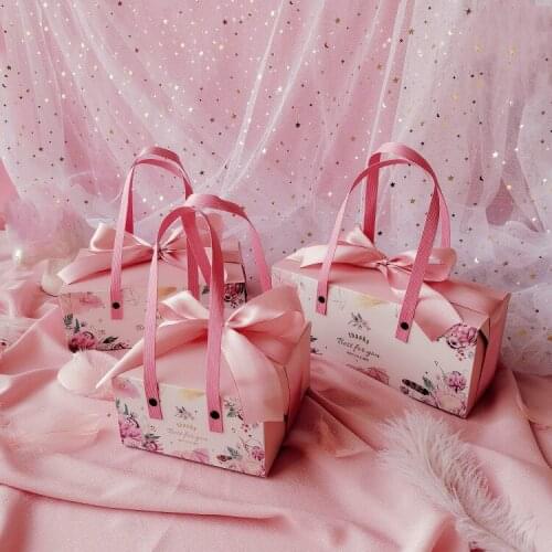 Christmas Kraft Paper Gift Bag Handmade Gifts Boxes Floral Handbags With Handle Birthday Baby Shower Kraft Paper Bags Cases Dec