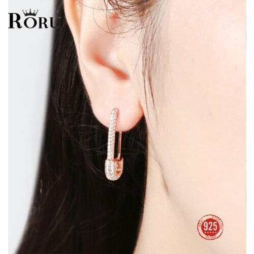 Silver 925 Pin Earrings Womens Long Drop Jewelry Plated Real Gold Sergi Original Crystals Zircon Female Catkins Drop Earrings