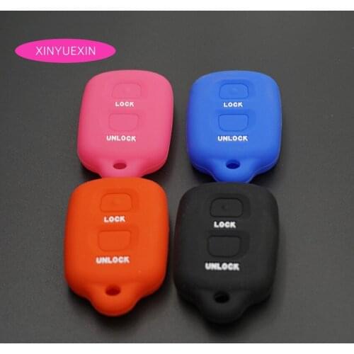 Xinyuexin Silicone Car Key Cover FOB Case For Toyota RAV4/Corolla 98-1999 2 Button Remote Key Jacket Bag Car-styling Key Case