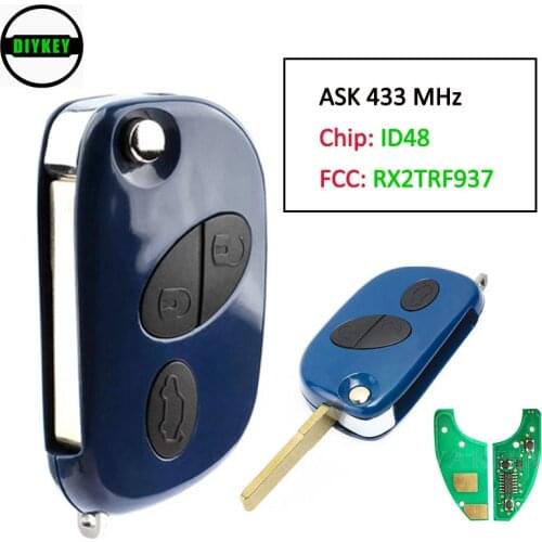 DIYKEY Replacement Remote Flip Key Keyless Entry Remote 433MHz ID48 for Maserati Quattroporte GranTurismo Gran Turismo RX2TRF937