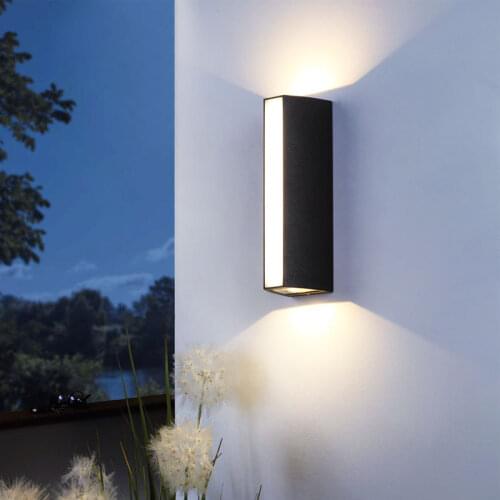 Modern LED Wall Light Outdoor IP65 Waterproof Aluminum Black Wall Lamps Porch Garden Villa Lamps 4W 110V 220V Sconce Luminaire