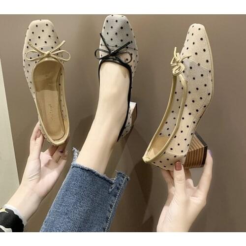 2020 Beige High Heels African Woman Shoe Branded Pumps Bow Shoes Round Toe Lace-up Sweet Slip Om Latest Black Sandals Fashion